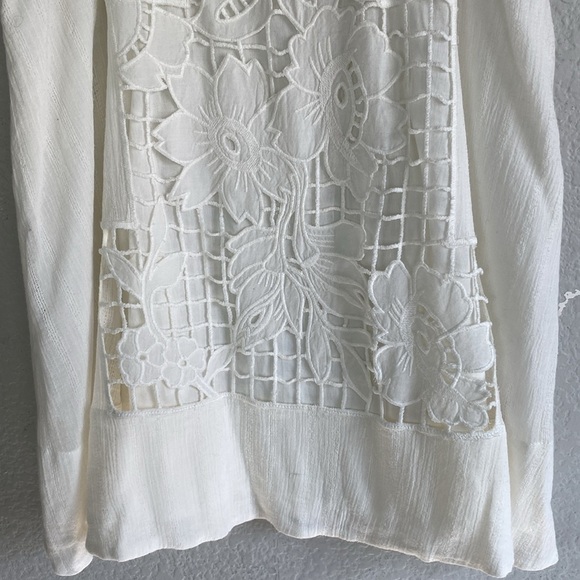 Anthropologie white lace sleeveless blouse - Picture 4 of 8